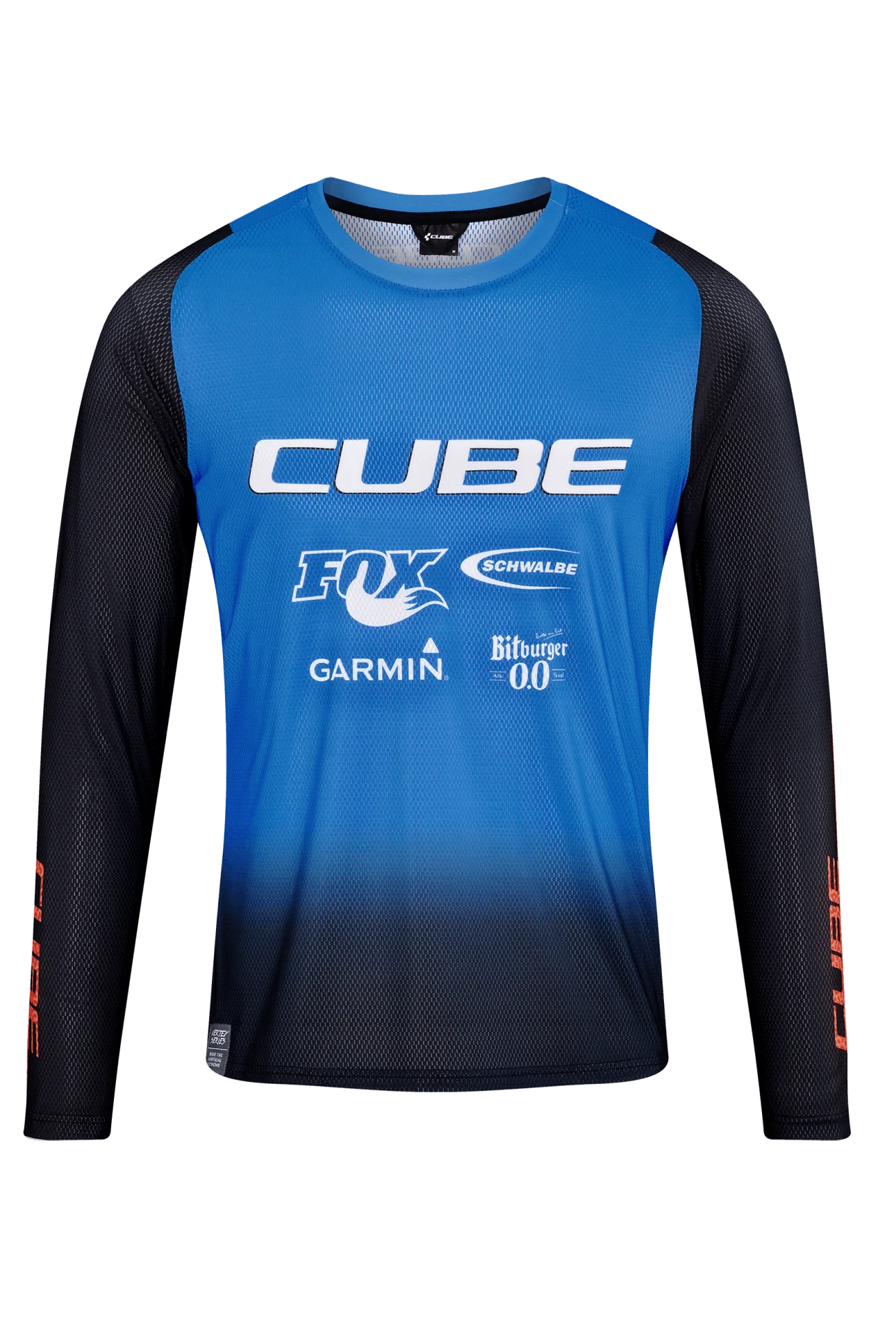 CUBE VERTEX Rundhalstrikot X Actionteam langarm black´n´blue